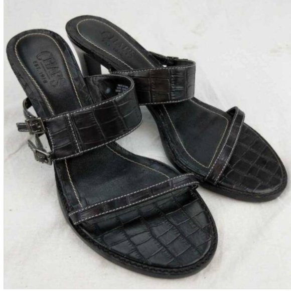 Chaps Shoes - Chaps Black Womens Kourtney Croc Sandals